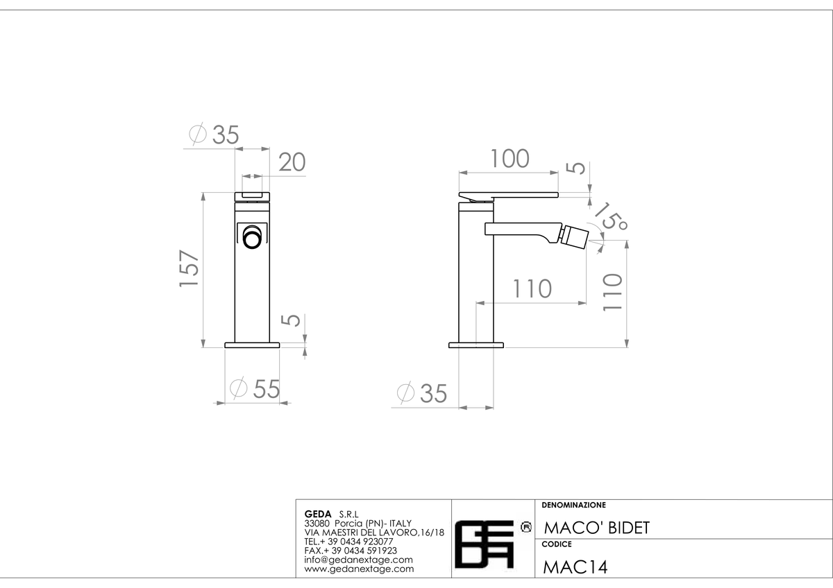 Geda MAC14 - scheda tecnica