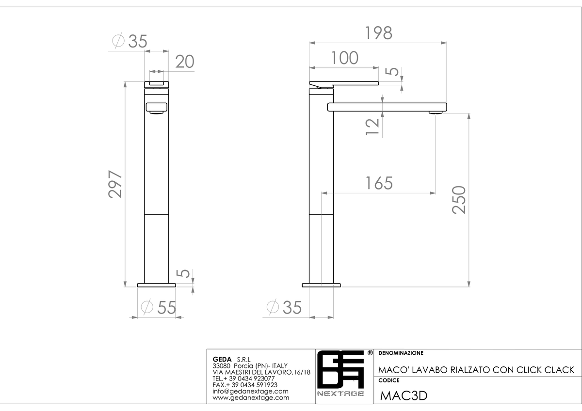 Geda MAC3D - scheda tecnica