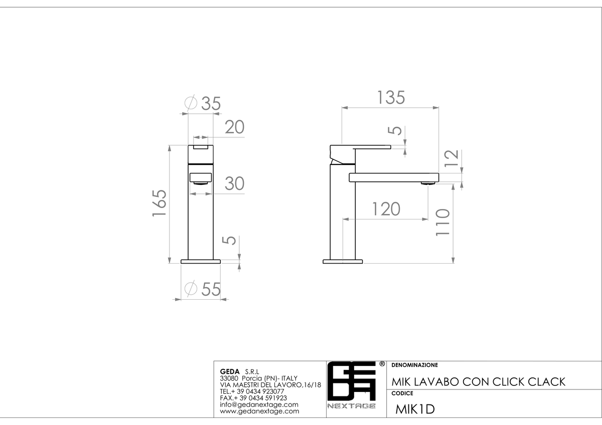 Geda MIK1D - scheda tecnica