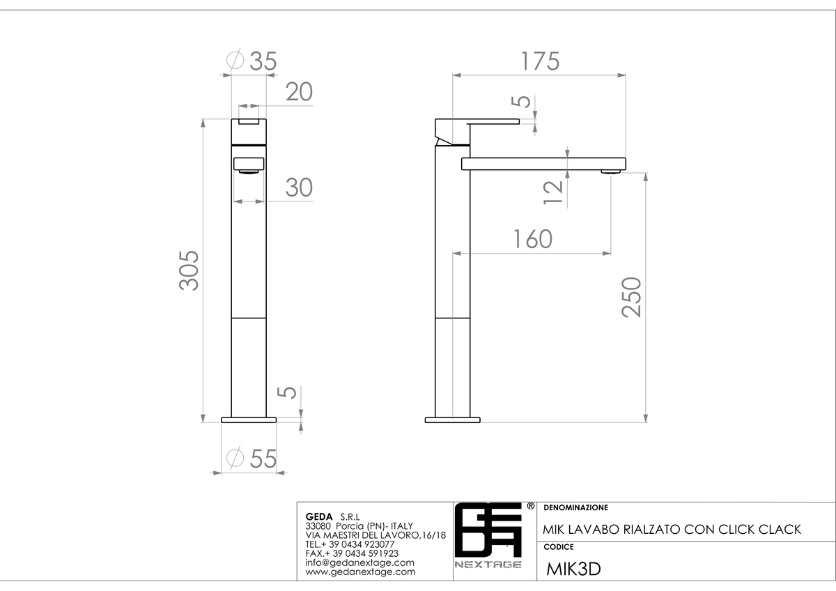 Geda MIK3D - scheda tecnica