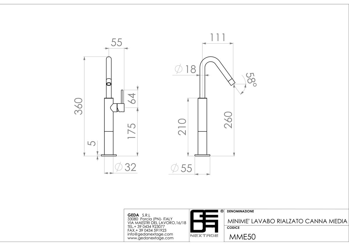 Geda MME50 - scheda tecnica