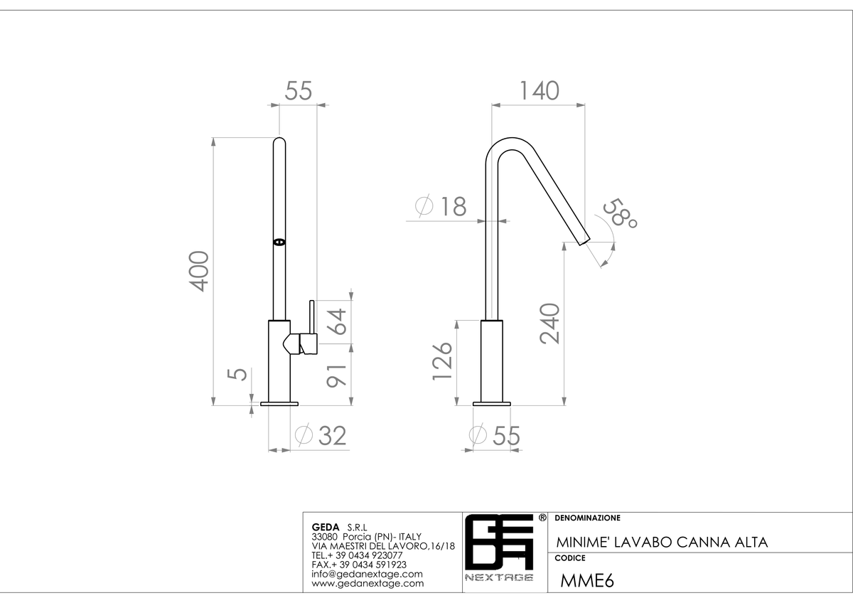 Geda MME6 - scheda tecnica