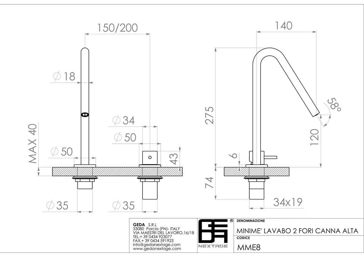 Geda MME8 - scheda tecnica