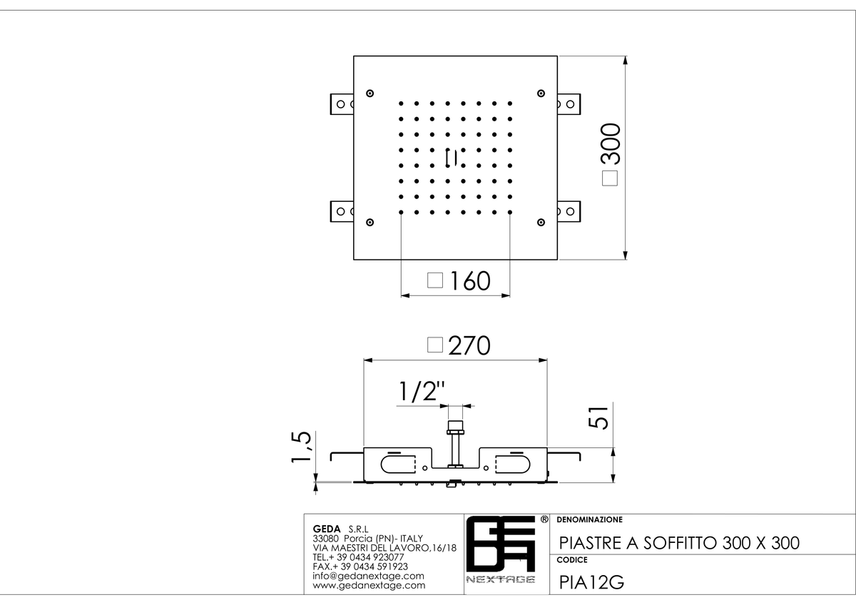 Geda PIA12G - scheda tecnica