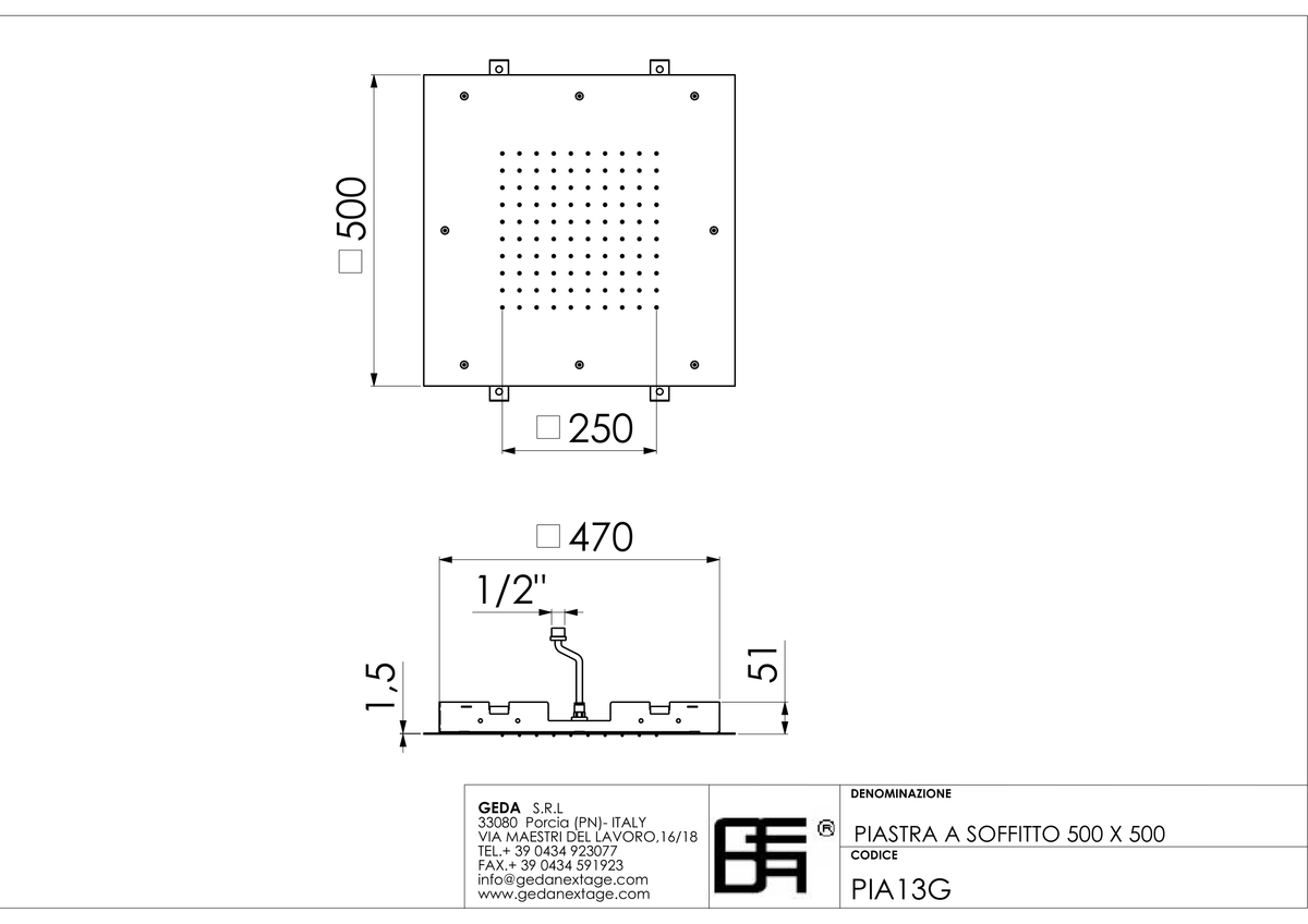 Geda PIA13G - scheda tecnica