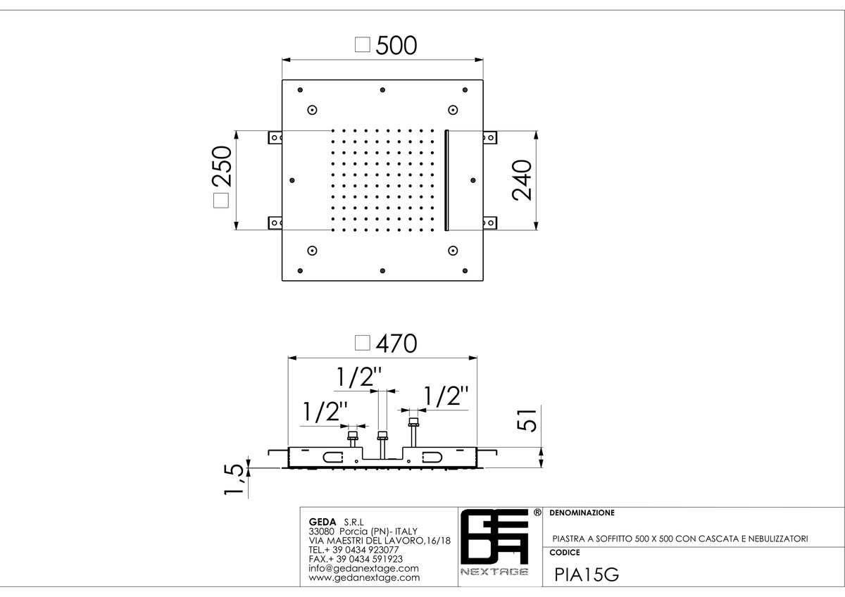 Geda PIA15G - scheda tecnica