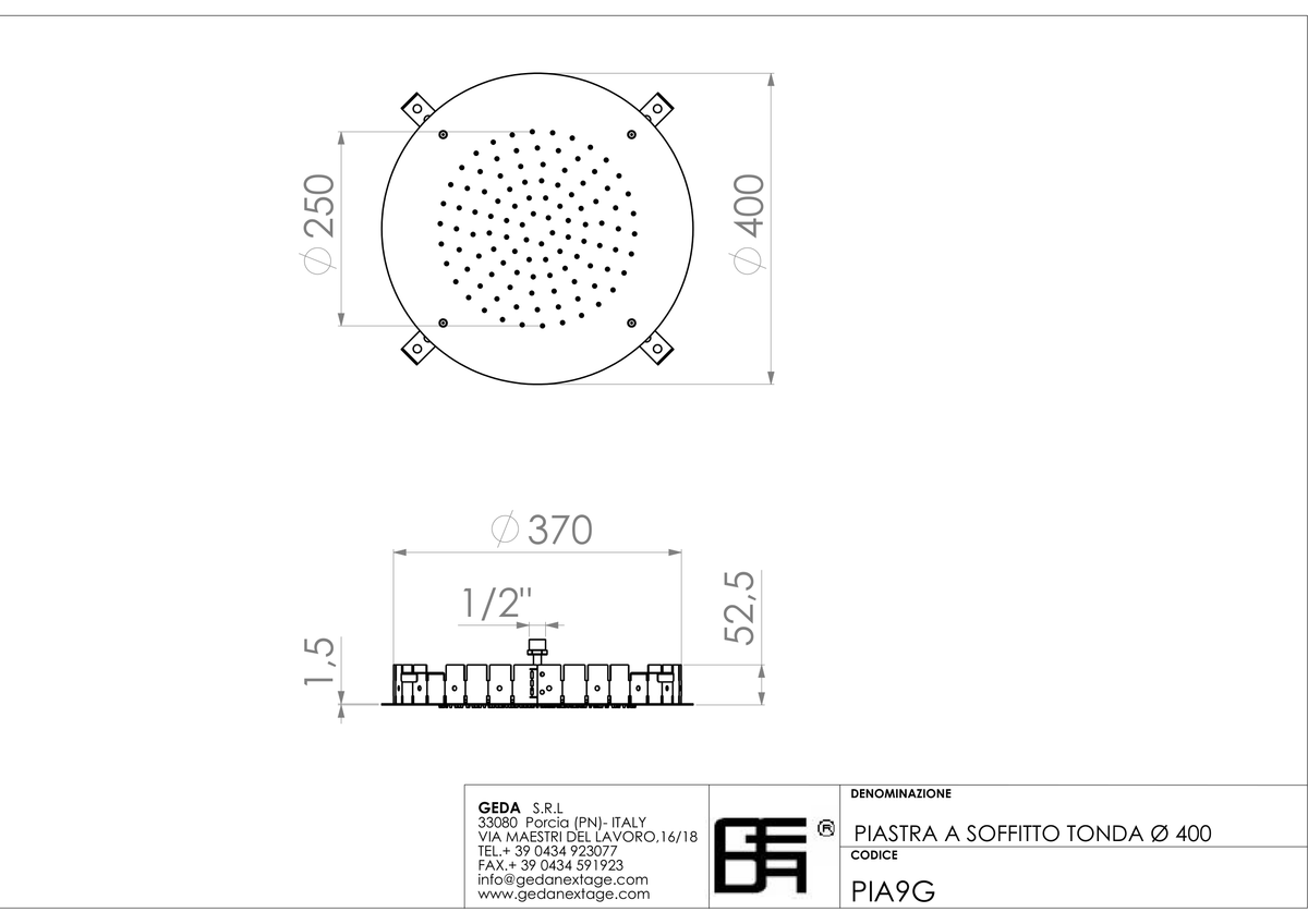 Geda PIA9G - scheda tecnica