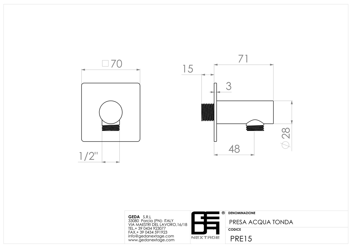 Geda PRE15 - scheda tecnica