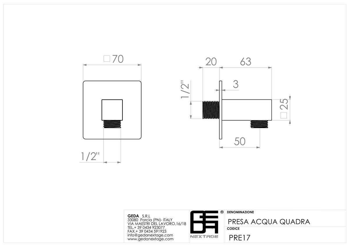 Geda PRE17 - scheda tecnica