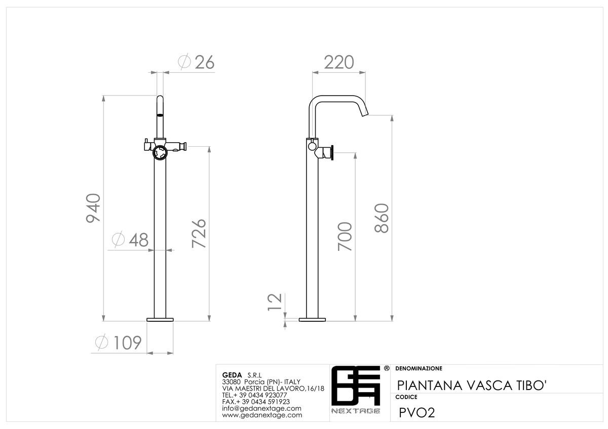 Geda PVO2 - scheda tecnica