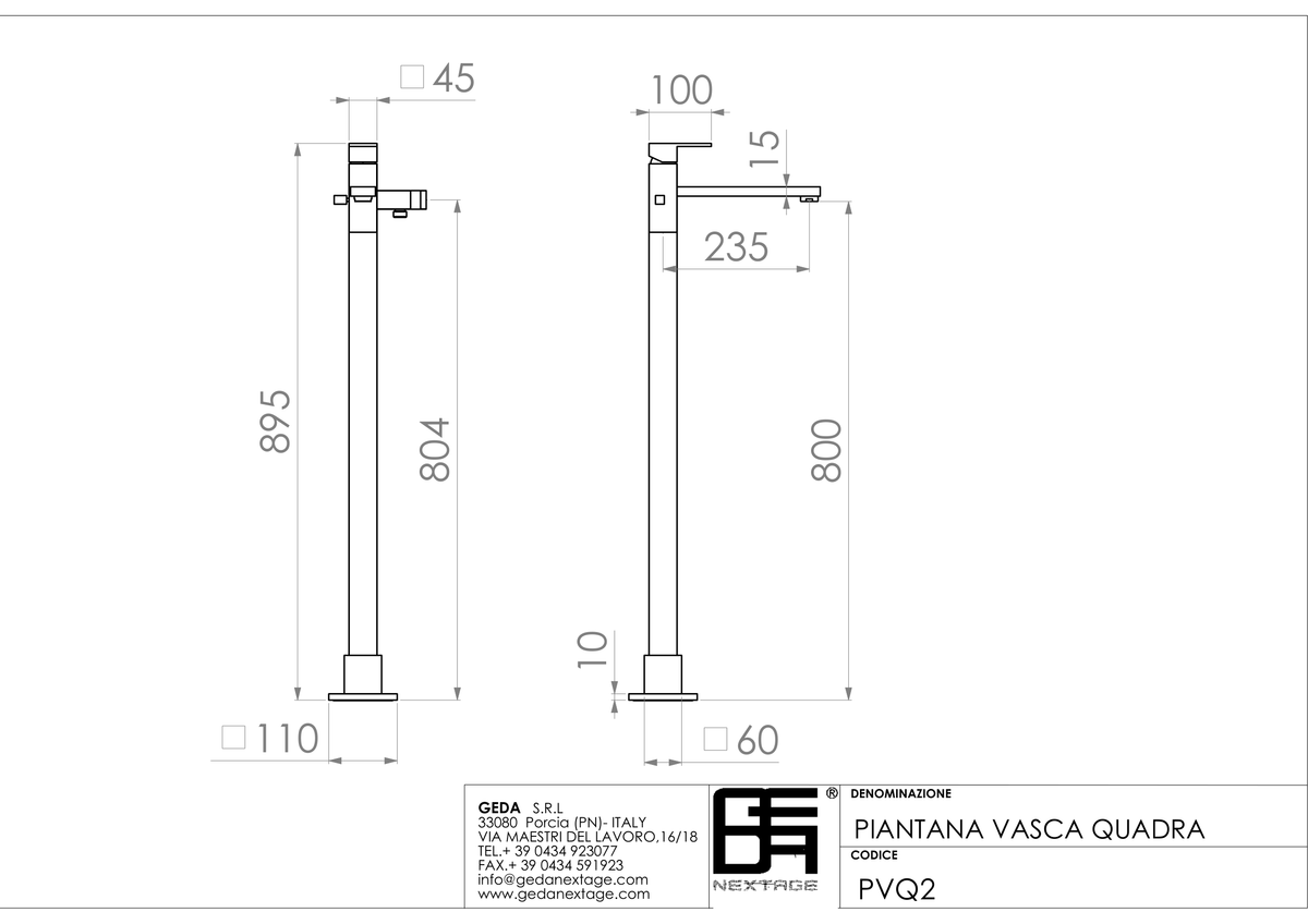 Geda PVQ2 - scheda tecnica