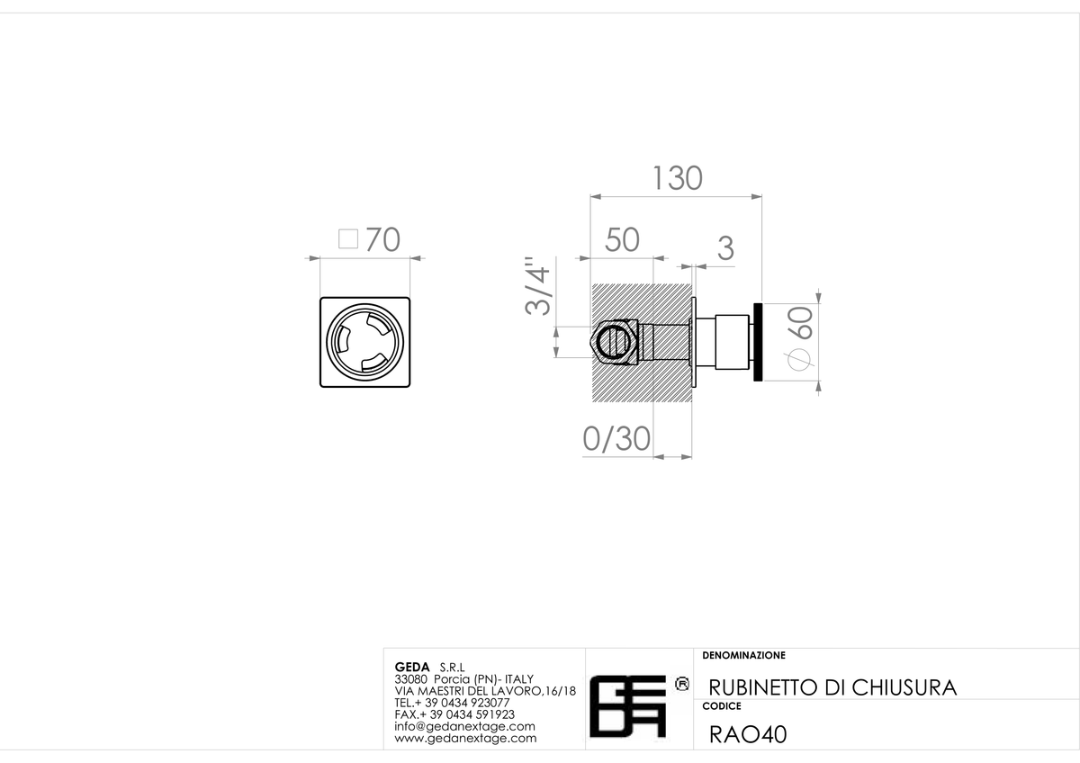 Geda RAO40 - scheda tecnica