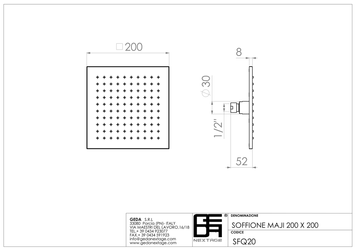 Geda SFQ20 - scheda tecnica