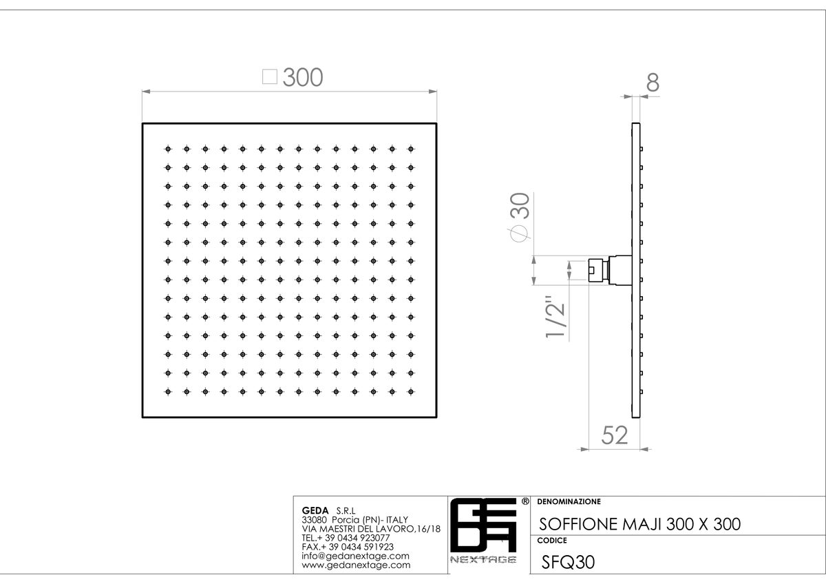 Geda SFQ30 - scheda tecnica