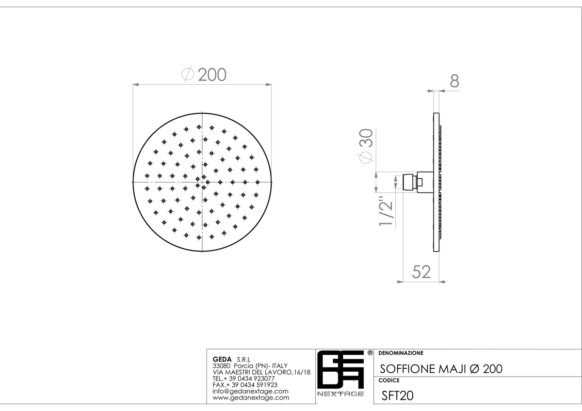 Geda SFT20 - scheda tecnica