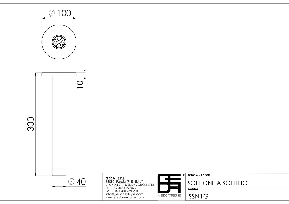 Geda SSN1G - scheda tecnica