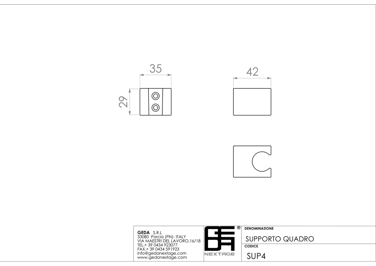 Geda SUP4 - scheda tecnica