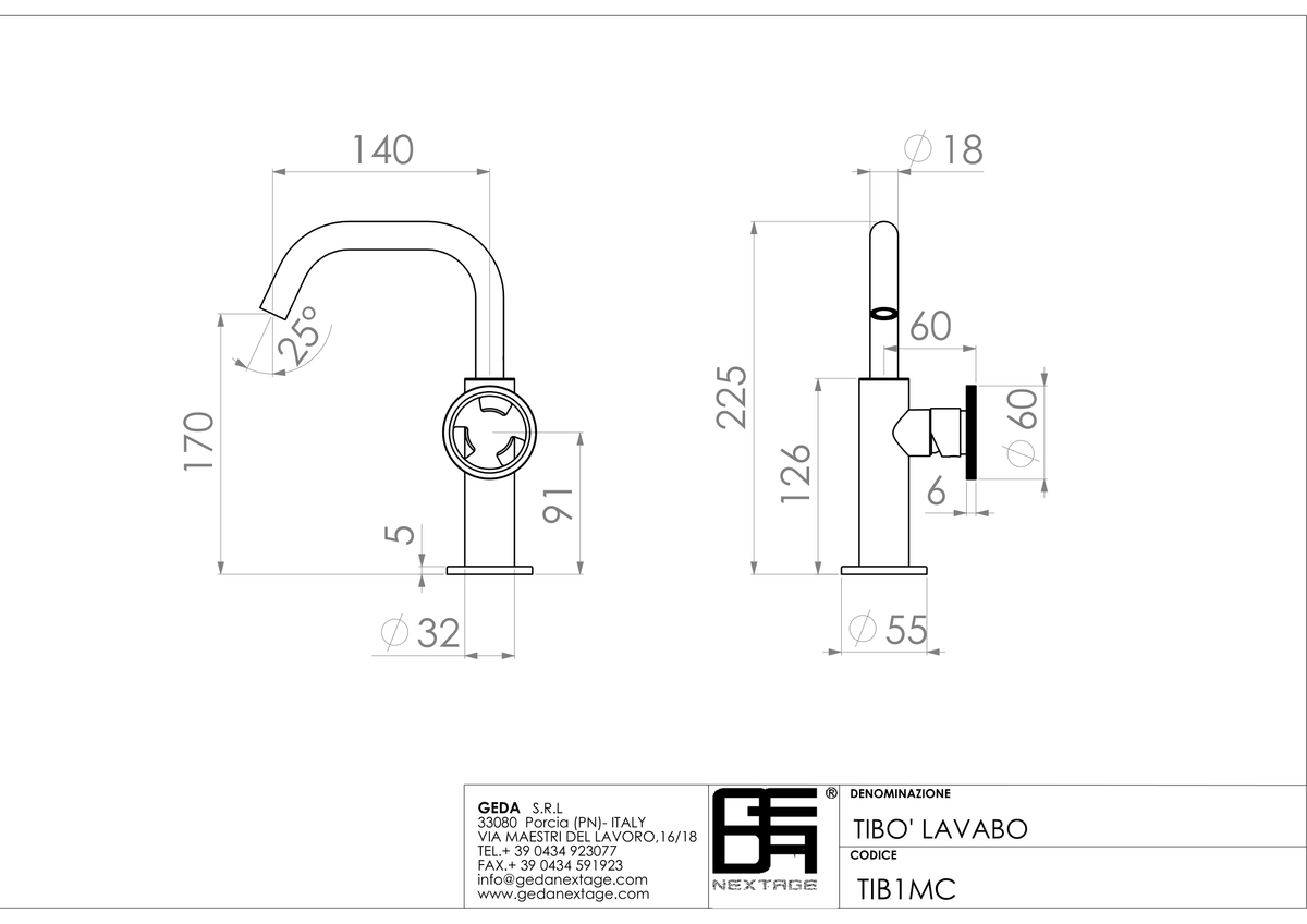 Geda TIB1MC - scheda tecnica