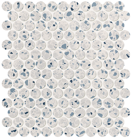 Glim Gemme Azzurro Round Mosaico Matt 29,5x32,5 - Gres Porcellanato di Fap Ceramiche - Prezzo solo €257.45! Compra ora su CEGO CERAMICHE