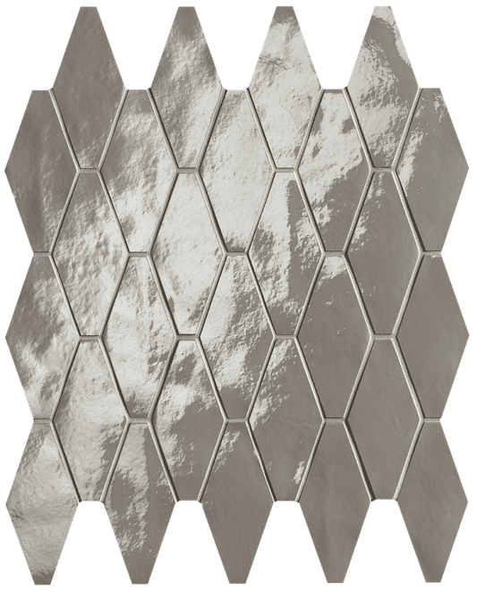 Glim Grigio Fumo Rombi Mosaico Brillante 31x35,5 - Gres Porcellanato di Fap Ceramiche - Prezzo solo €151.59! Compra ora su CEGO CERAMICHE