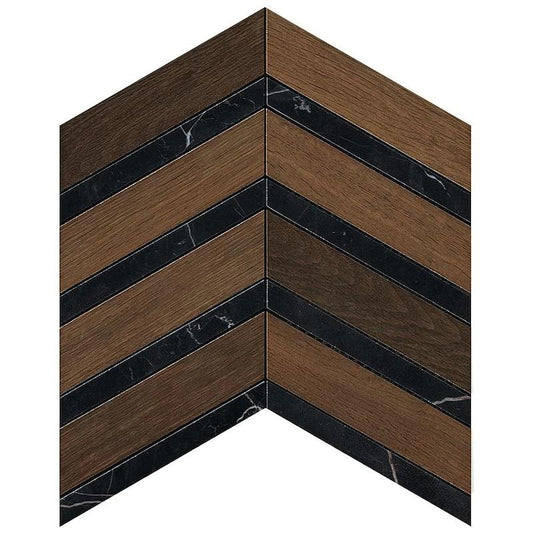 Heartwood Moka Marble Chevron 29,4x28,7 - Gres Porcellanato di Atlas Concorde - Prezzo solo €145.06! Compra ora su CEGO CERAMICHE