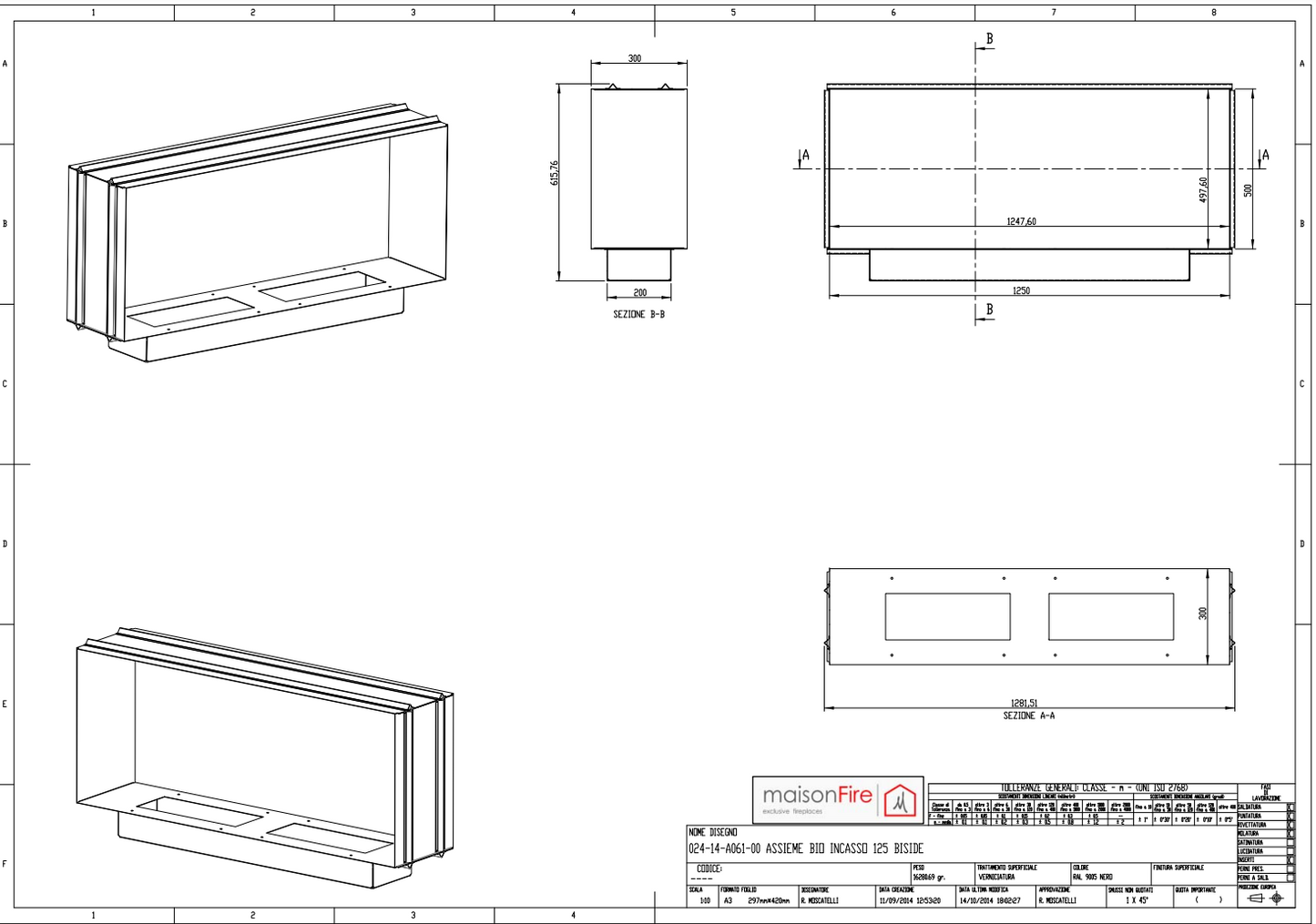 Camino a Bioetanolo Incasso 125 Bifacciale maisonFire - Camini a Bioetanolo di maisonFire - Prezzo solo €3586! Compra ora su CEGO CERAMICHE