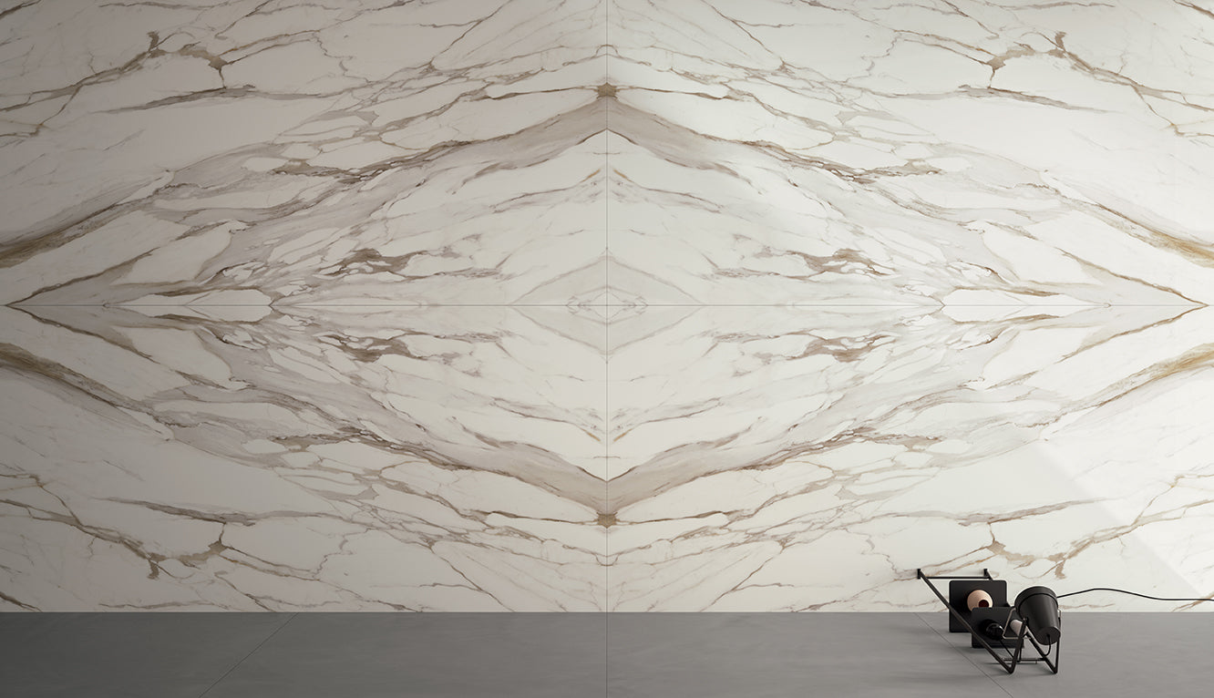 Infinito 2.0 Calacatta Gold Glossy 60x120 - Gres Porcellanato di Fondovalle - Prezzo solo €99! Compra ora su CEGO CERAMICHE