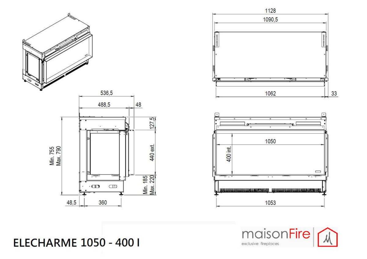 Elecharme Linear Frontale 1050 maisonFire - Scheda tecnica ufficiale maisonFire