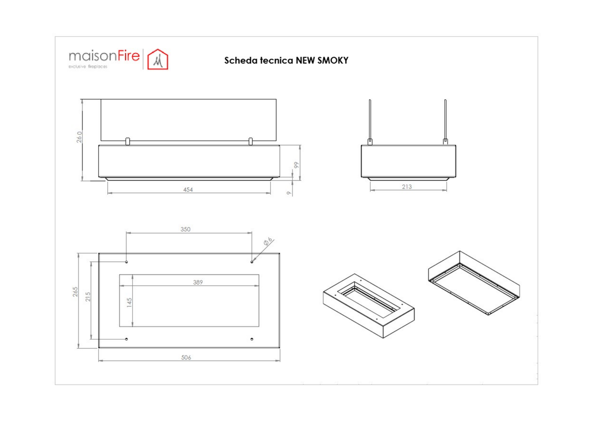Camino a Bioetanolo New Smoky maisonFire - Scheda tecnica ufficiale maisonFire