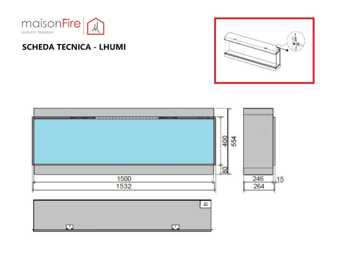Camino elettrico HD alta definizione Lhumi maisonFire - Scheda tecnica ufficiale maisonFire
