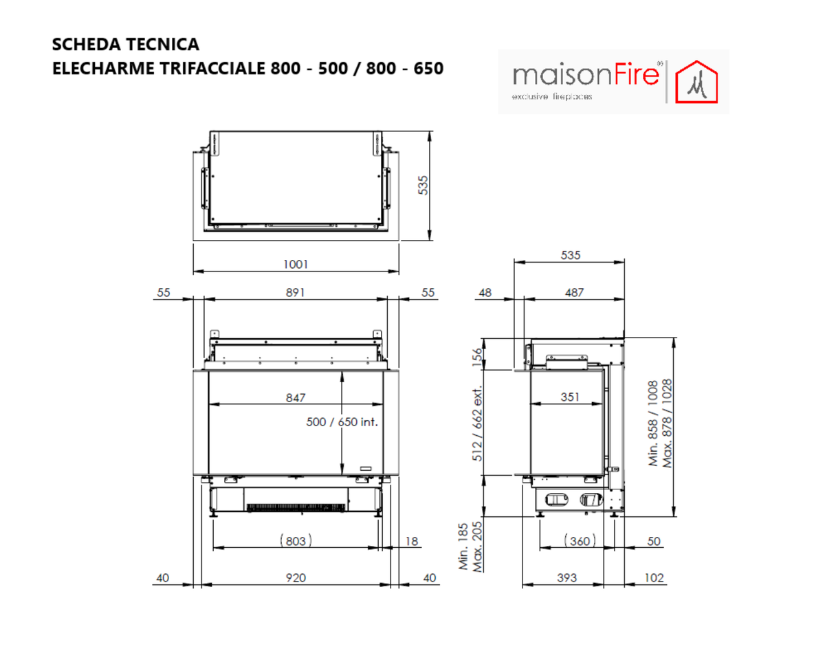 Elecharme Mood Trifacciale 800-500 maisonFire - Scheda tecnica ufficiale maisonFire