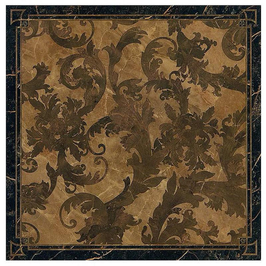 Versace Marble Decorato Cassettonato Foglia Nero 58,5x117,5 Lux