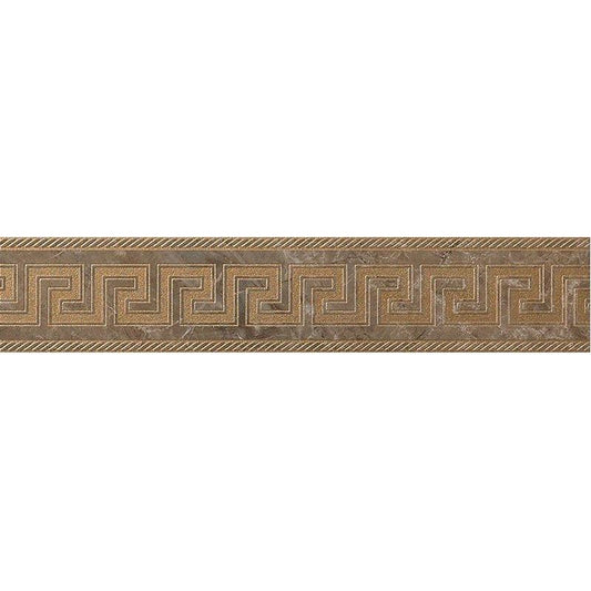 Versace Marble Fascia Greca Marrone 11,5X58,5 Lux