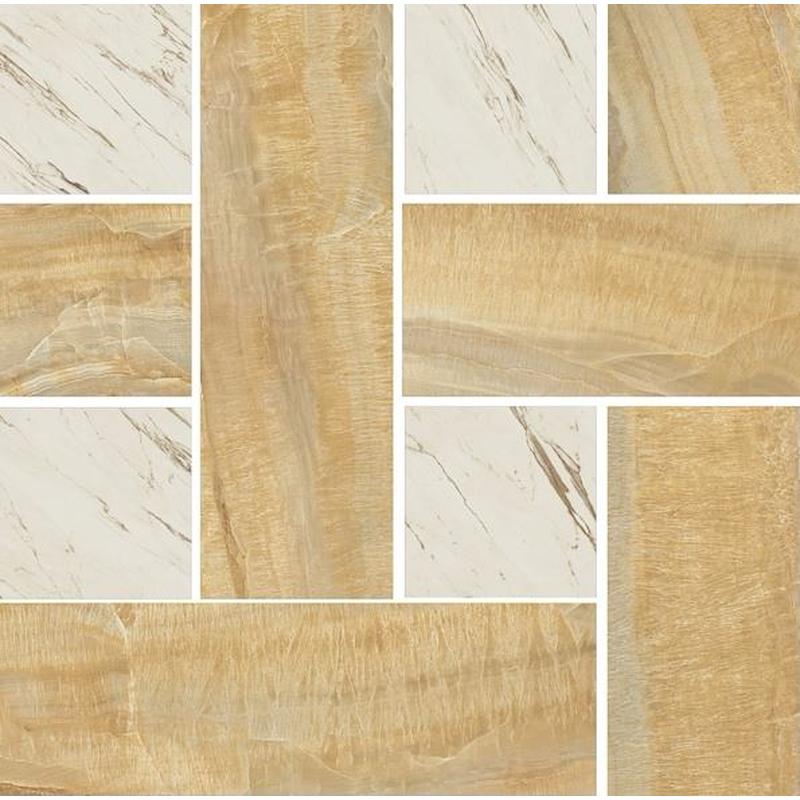 Versace Marble Mosaico Chesterfield Oro/Bianco 29,1x29,1 Lux