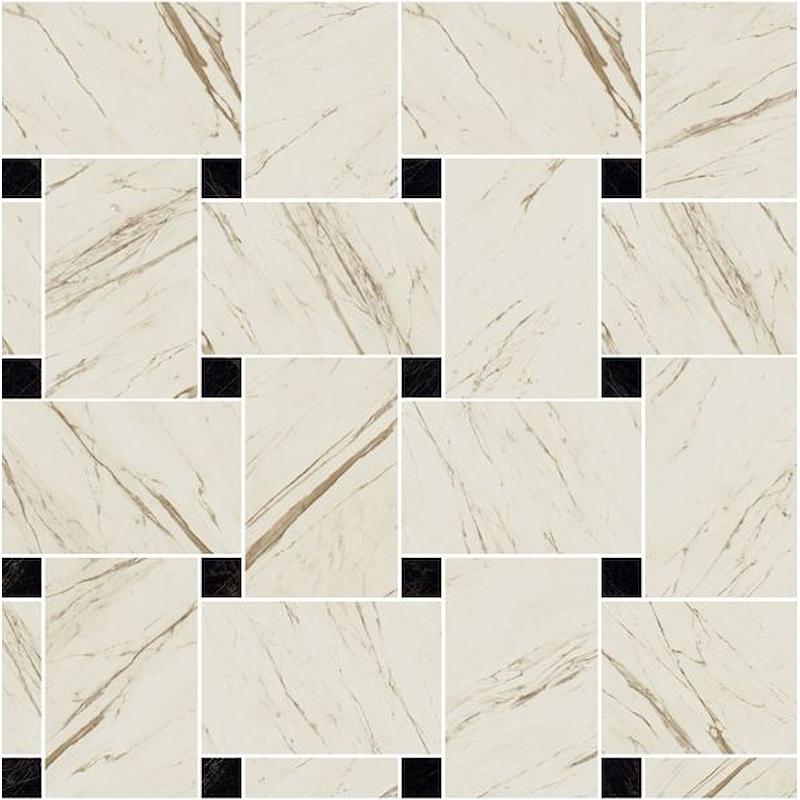 Versace Marble Mosaico Intreccio Bianco/Nero 29,1x29,1 Lux