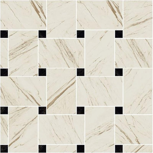 Versace Marble Mosaico Intreccio Bianco/Nero 29,1x29,1 Lux