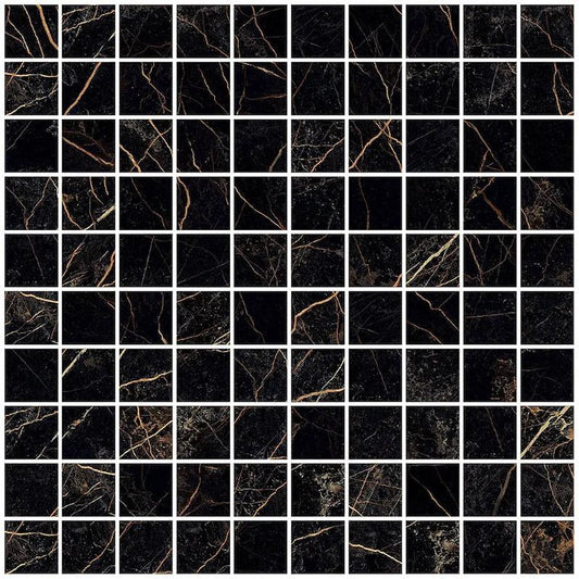 Versace Marble Mosaico T100 Nero 29,1x29,1 Lux