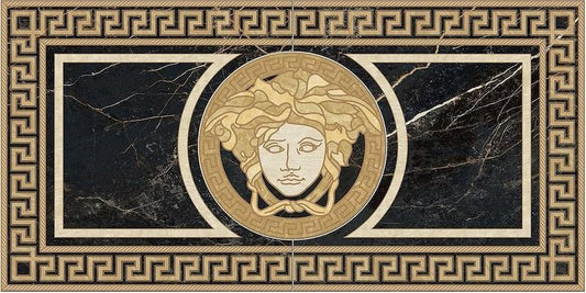 Versace Marble Rosone Nero Saint Laurent 58,5x117,2 Lux