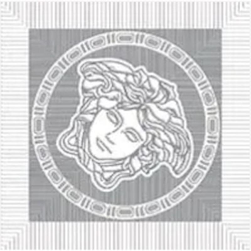 Versace Meteorite Tozzetto Medusa Bianco/Platino 2,7x2,7 Naturale