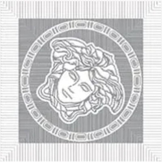 Versace Meteorite Tozzetto Medusa Bianco/Platino 2,7x2,7 Naturale