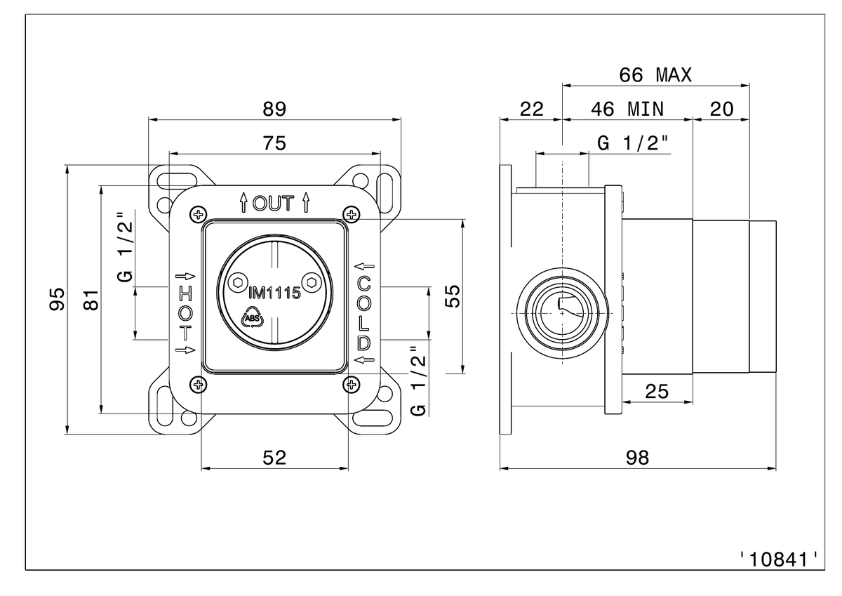 Newform 10841 - disegno tecnico