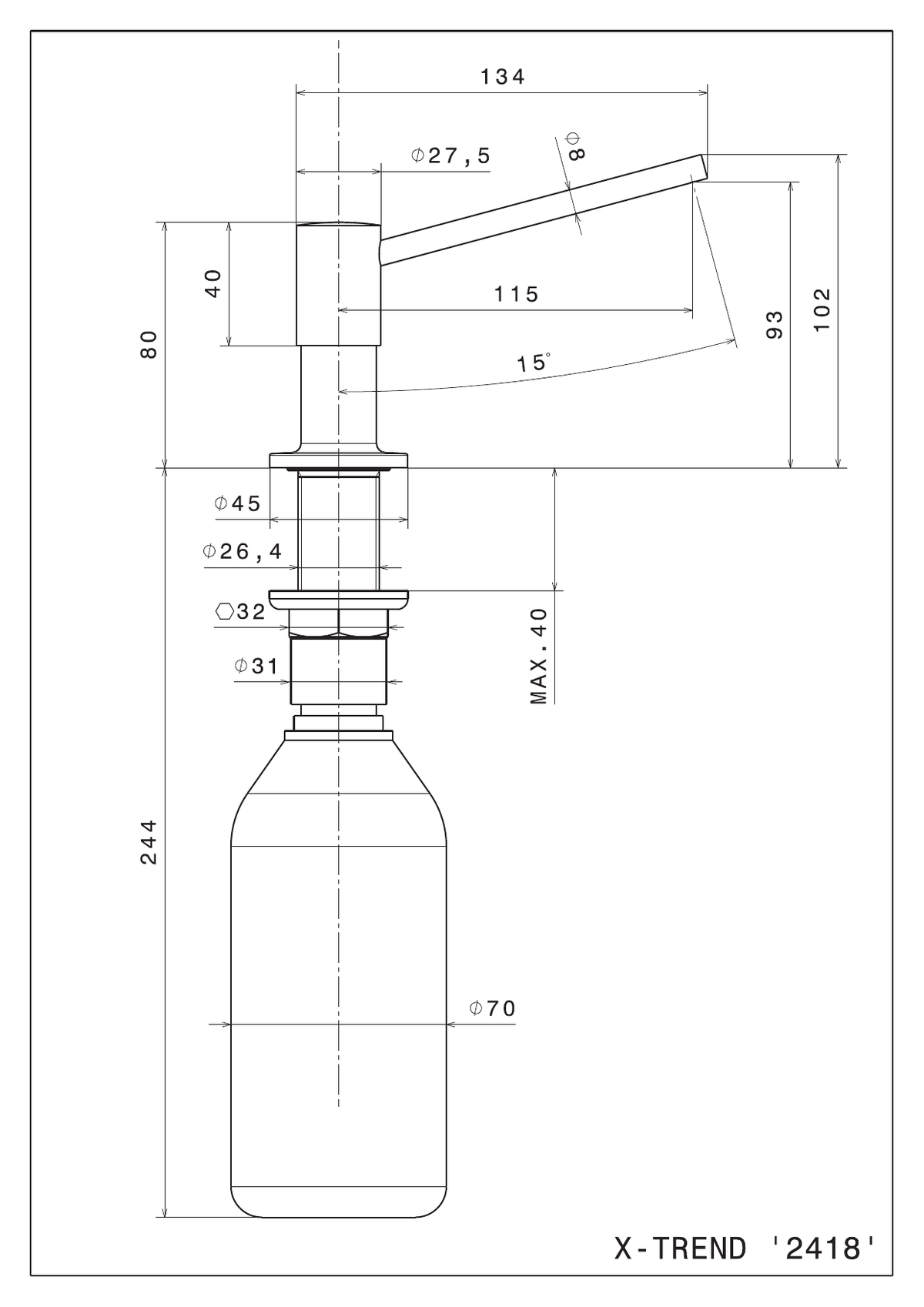 Newform 2418 - disegno tecnico