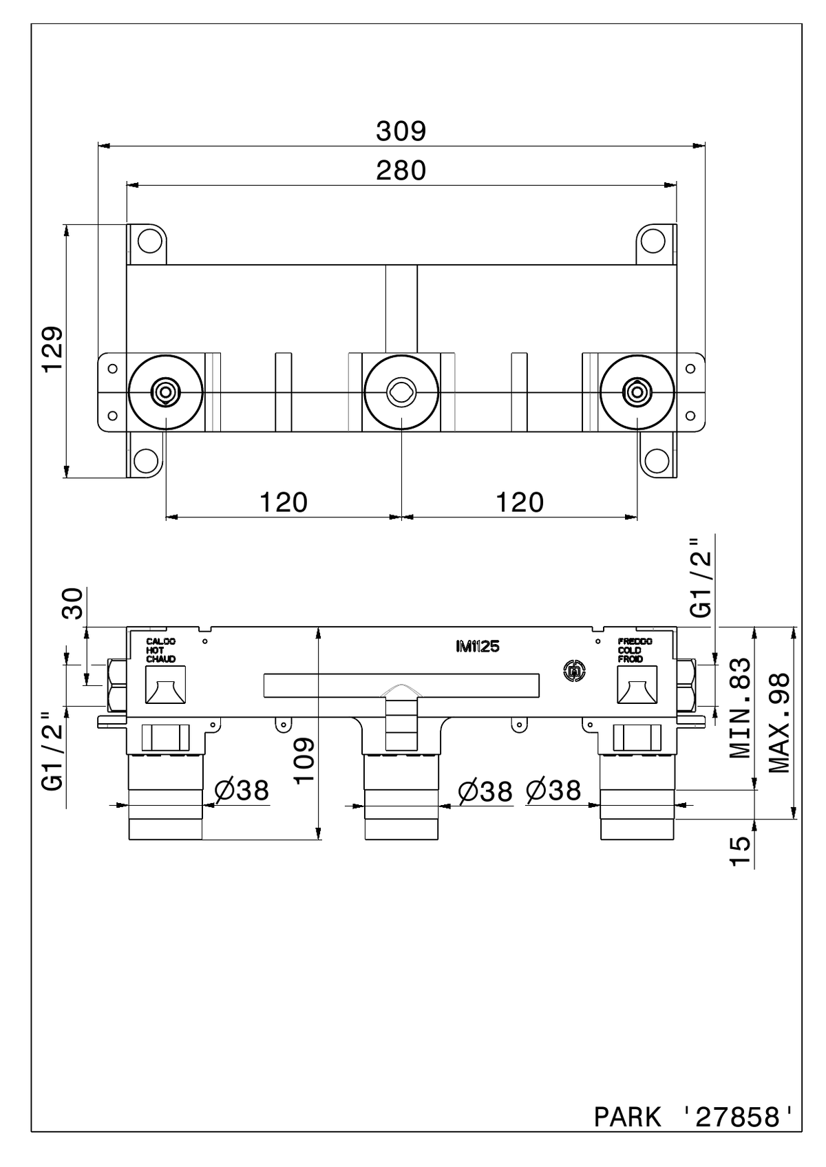 Newform 27858 - disegno tecnico