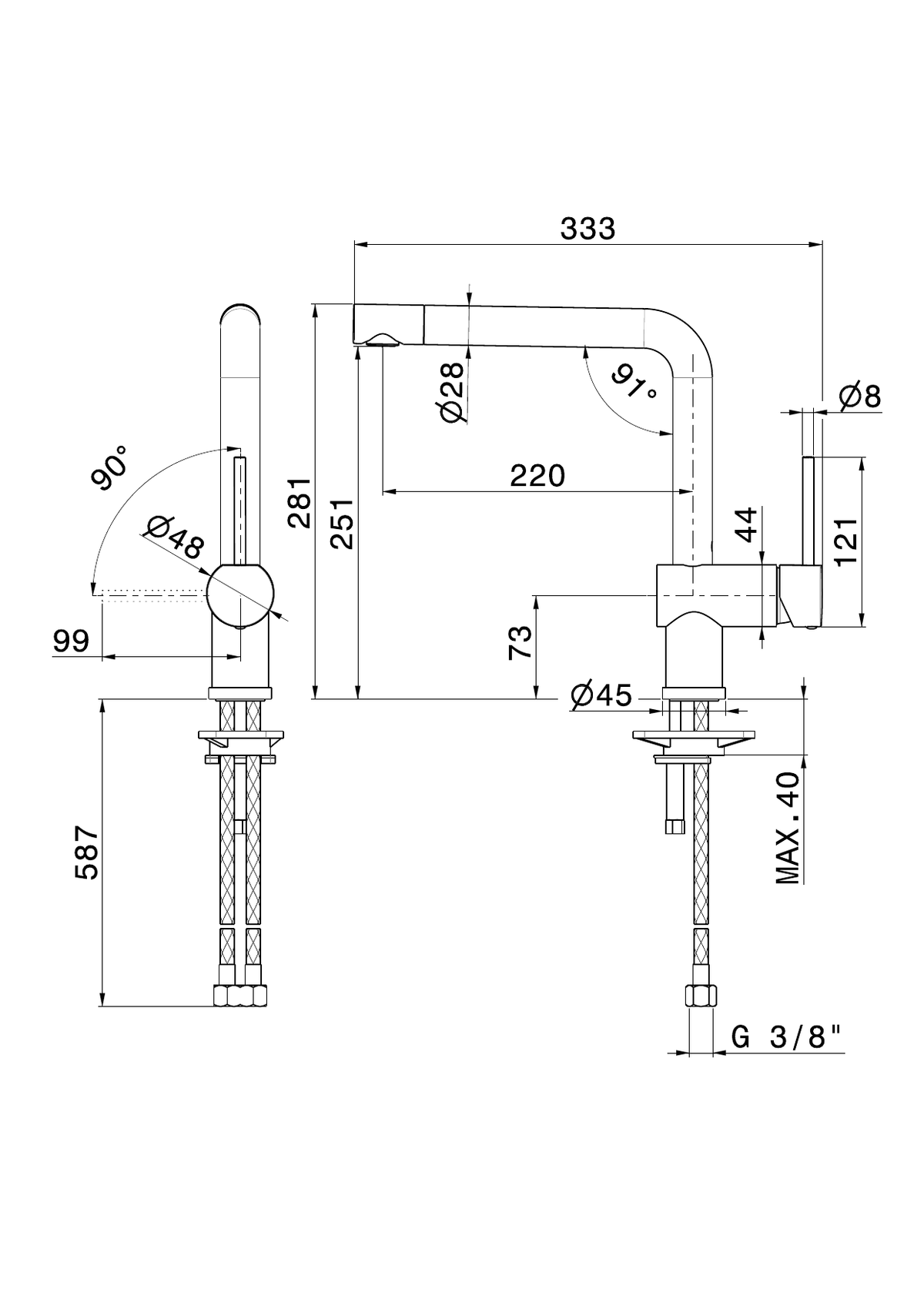Newform 3100 - disegno tecnico