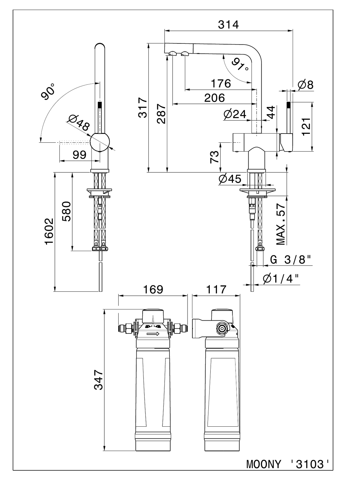 Newform 3103 - disegno tecnico