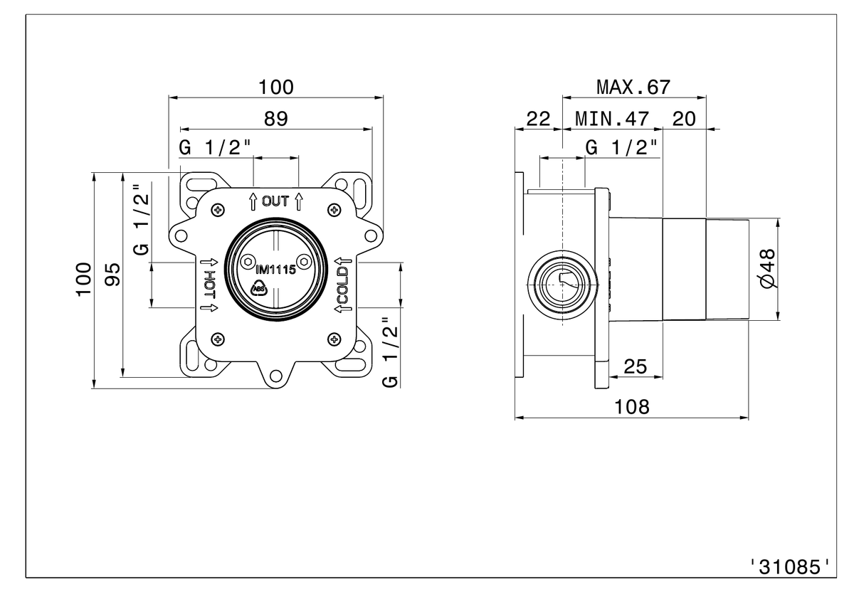 Newform 31085 - disegno tecnico