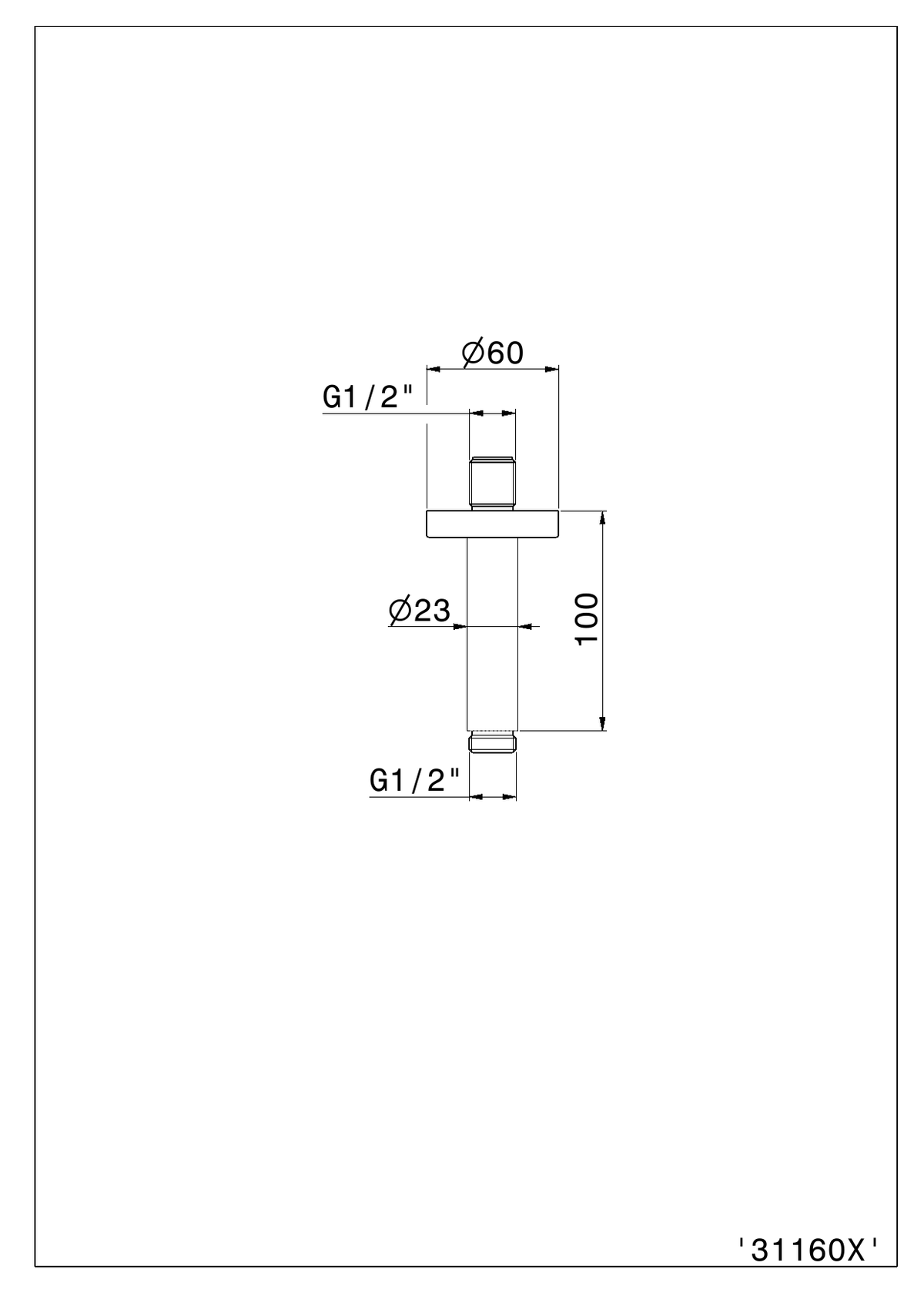 Newform 31160X - disegno tecnico