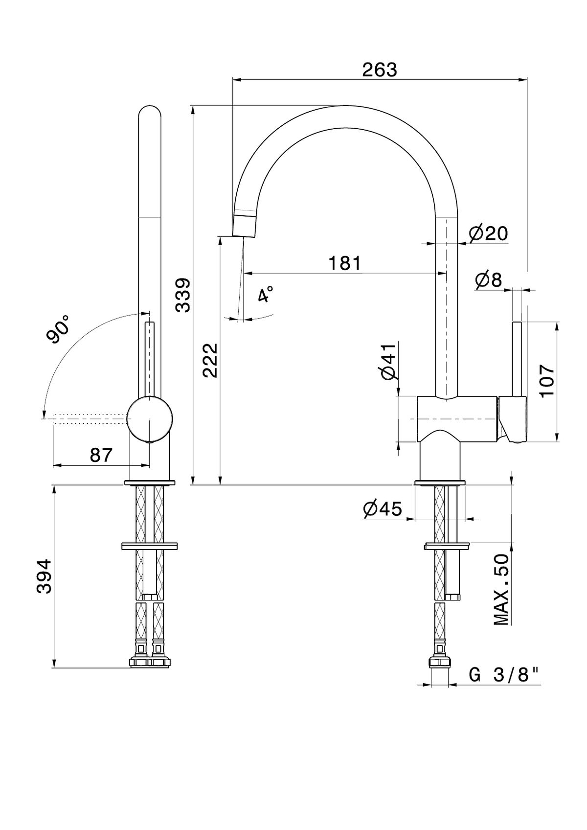 Newform 4325 - disegno tecnico
