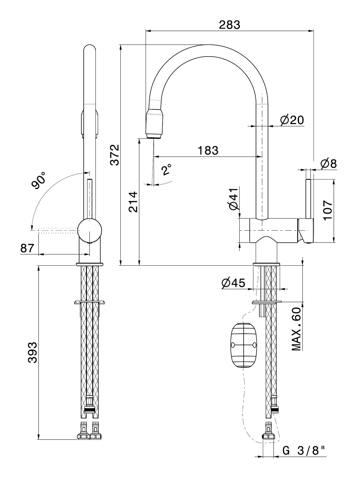 Newform 4345 - disegno tecnico