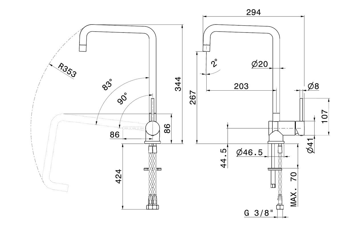 Newform 4370 - disegno tecnico